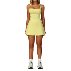 Wanita 2 buah rok picleball Set- Built-in celana pendek Golf Padel picleball pakaian-Stretch atletik tenis Skort - Product Image 5