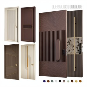 Puerta Pivotante Inteligente de Lujo para Exteriores, Fabricada en China, para la Seguridad del Hogar, Puertas de Madera Elegantes para Entrada de Villa, Puertas Principales Modernas - Product Image 4