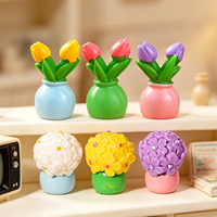 Groothandel Mini Resin Plant Pot Figuurtjes Schattige Dieren Cactus Vetplant Glow in the Dark voor Poppenhuis Micro Landschap Decoratie