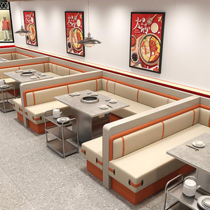 Ensemble de <span class=keywords><strong>table</strong></span> et de chaises de barbecue de <span class=keywords><strong>restaurant</strong></span> commercial XZY, facile à nettoyer, avec banquette en cuir - Product Image 4