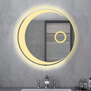 Tinh tế hiện đại <span class=keywords><strong>Led</strong></span> Gương phòng tắm thông minh nhỏ gọn kính tròn với khung để trang trí tường sáng lên thời gian giặt hàng ngày của bạn - Product Image 3