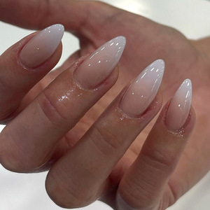 Oferta <span class=keywords><strong>de</strong></span> descuento Nuevas puntas <span class=keywords><strong>de</strong></span> <span class=keywords><strong>uñas</strong></span> en forma <span class=keywords><strong>de</strong></span> almendra <span class=keywords><strong>Uñas</strong></span> <span class=keywords><strong>de</strong></span> presión con degradado <span class=keywords><strong>rosa</strong></span> y blanco simple con cajas <span class=keywords><strong>de</strong></span> embalaje - Product Image 1