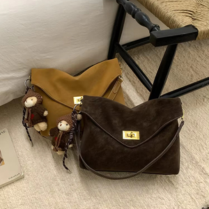 Bolsos de Marca para Mujer al por Mayor, de Gran Capacidad, de Cuero Genuino de Lujo, Bolso de Hombro, Bolso de Mano, Bolso Tote de Gamuza - Product Image 2