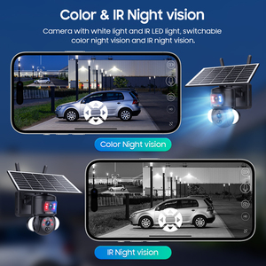 8MP 4G GSM toàn cảnh Camera CCTV không dây ngoài trời Dome an ninh PTZ camera ống kính kép Đèn pha mạng 4G pin năng lượng mặt trời máy ảnh - Product Image 4