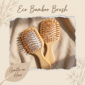 ชุดแปรงไม้ไผ่ธรรมชาติพร้อมโลโก้สั่งทำ แปรงนวดหนังศีรษะ แปรงไม้สำหรับสางผม - Product Image 3