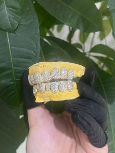 925 Sterling Silver Unisex Top Dưới Miệng Thiết Lập Răng Vỉ Vỉ Răng Mạ Vàng VVS Moissanite grillz Tốt grillz - Product Image 6