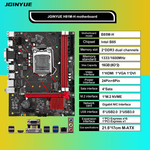 เมนบอร์ดเดสก์ท็อป JGINYUE H81M-H รุ่นใหม่ล่าสุด รองรับกราฟิกการ์ดขนาดเล็ก H81 ช่องหน่วยความจำ DDR3 แบบคู่ รองรับหน่วยความจำ DDR4 สูงสุด 64GB สำหรับ Hi - Product Image 3