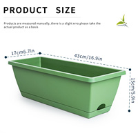 Pots de plantes carrés en PP épaissi à arrosage automatique, trou de drainage, design minimaliste durable, 10,97 L, écologiques, intérieur/extérieur