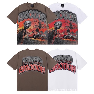 Maglietta Unisex a Maniche Corte <span class=keywords><strong>in</strong></span> Puro Cotone Traspirante con Strass Termoadesivi a Forma di Angelo, Stile High Street, Vestibilità Ampia, Collezione Cross-border Fashion MIXED EMOTION - Product Image 1