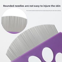 Sloppup Portable Soft Metal Pet Flea Comb with Fine-toothed Teeth for Dogs & Cats-Knot-Breaking & Loose-Hair Removal