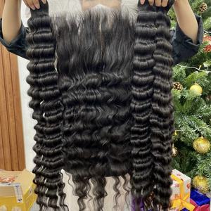 Extensiones de cabello Remy con Clip de alta calidad, fabricante de Vietnam, máquina ondulada de agua China profesional OEM, trama doble, todo - Product Image 5