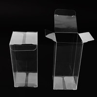 Boîtes à bonbons en plastique transparent personnalisées, boîtes en acétate transparentes en forme de cube, boîtes en plastique PET PVC pliables pour cadeaux avec cintre