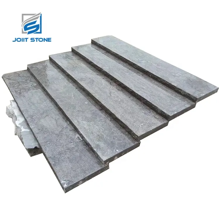 Biru Alami Batu Kapur Langkah Tile Dinyalakan Permukaan Split Edge Paver