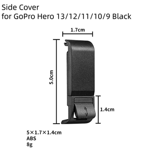 Cubierta Lateral Recargable para GoPro <span class=keywords><strong>Hero</strong></span> 13 12 <span class=keywords><strong>11</strong></span> 10 9 - Puerta de Carga con Puerto Tipo-C, Cubierta de Repuesto de ABS para Vlog, Time-Lapse - Product Image 1