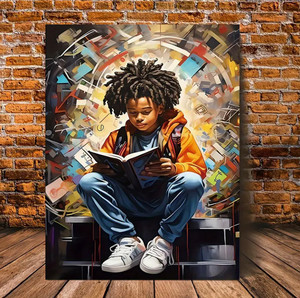 Ragazzo che legge interessante pittura creativa su tela decorazione murale camera <span class=keywords><strong>da</strong></span> letto casa <span class=keywords><strong>cucina</strong></span> soggiorno tela <span class=keywords><strong>stampe</strong></span> Poster di arte della <span class=keywords><strong>parete</strong></span> - Product Image 1