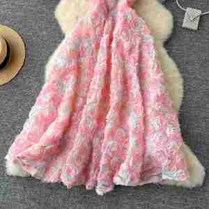 Robe longue décontractée élégante d'hiver pour femme, tissée, écologique, respirante, lavable, à bretelles spaghetti, sans manches, taille naturelle - Product Image 3