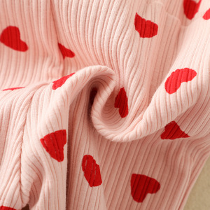 Vêtements d'été pour enfants, combinaison à imprimé floral en forme de cœur pour bébés filles, combinaison à pattes d'éléphant - Product Image 5