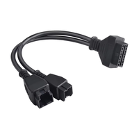 Cable de Conexión de Diagnóstico OBD2 Plano y Delgado, Macho a Hembra, Chrysler 12+8 Pines, para Herramienta de Diagnóstico e Interfaz de Conector