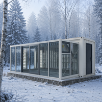 Maison conteneur extensible de 20 pieds, maison modulaire 1 chambre pour l'hiver, salle de repos, salle de pause, cabane chauffante avec isolation en PU, OEM ODM