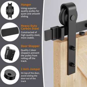 Herrajes WEKIS de Acero al Carbono para Puertas Correderas Tipo Granero, Sistema de Rieles de Madera para Exteriores, Hogares y Almacenes, Fácil Instalación con Tornillos para Hoteles - Product Image 3