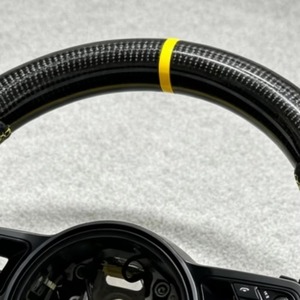 Volante Deportivo de Fibra de Carbono Brillante y Cuero Perforado para Porsche Panamera, Macan, Cayenne, 718, 911, Repuesto para Interior de Auto - Product Image 3