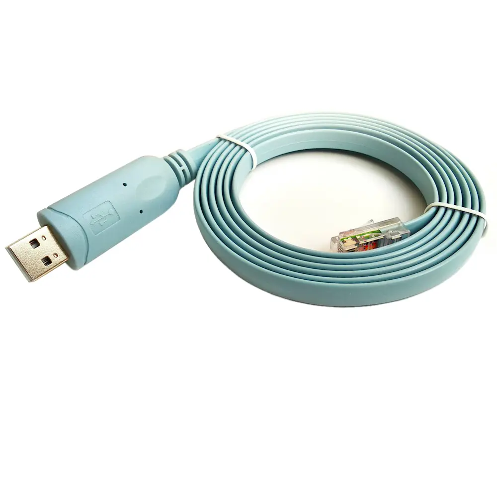 FTDI Console Cable USB RS232 RJ45 Rollover Flat Noodle Kabel for 1841 2811 2950 PUTTY Hypertrm Routers Config Cable