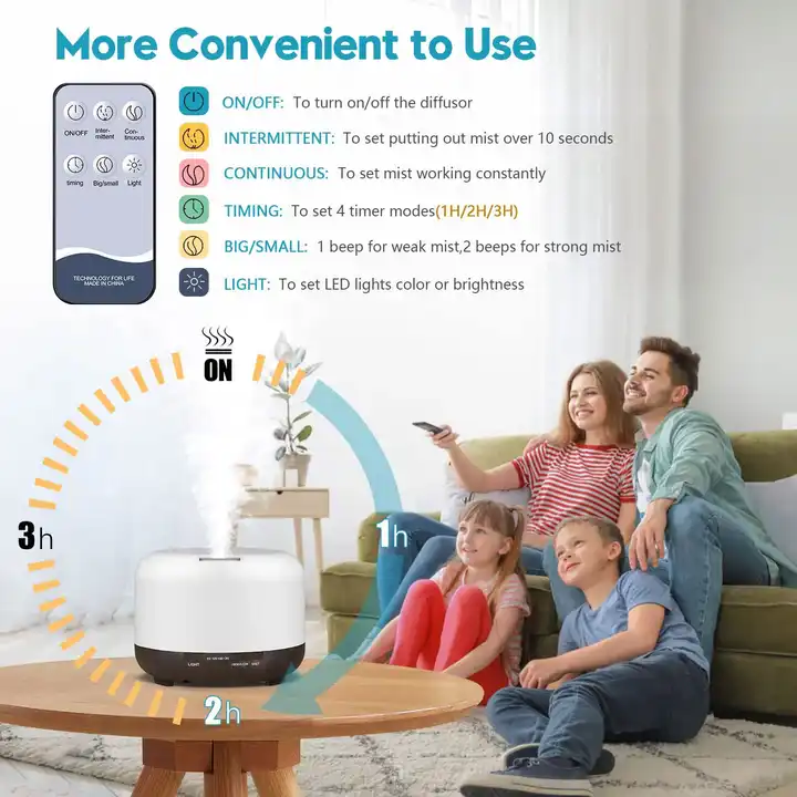 500ml Wood Grain Aroma Essential Oil Diffuser For Home Use - 1-year ...