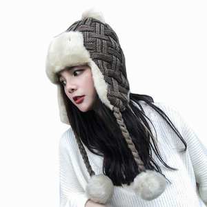 Gorro de Invierno Peruano Personalizado con Logotipo para Mujer, con Orejeras, Gorro de Sherpa para Esquí y Nieve - Product Image 3