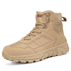 DF22 AS33 2539 <b>Black</b> Tactical <b>Boots</b> Men Outdoor Hiking Breathable High Top Desert Tan Shoe - Product Image 2