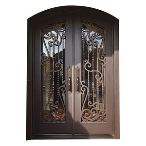 Portes de sécurité en fer forgé <span class=keywords><strong>Porte</strong></span> d'entrée en treillis de séparation Entrée avant élégante et durable - Product Image 1