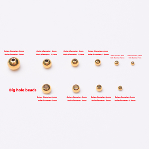 Cuentas Espaciadoras Chapadas en Oro de 2.5, 3, 4, 5, 6, 8mm al por Mayor, Cuentas Redondas Sólidas de Oro de 24k <span class=keywords><strong>para</strong></span> la Fabricación de Joyería, <span class=keywords><strong>Collares</strong></span> y Pulseras - Product Image 3