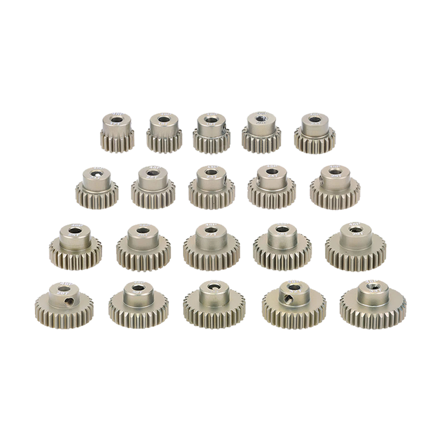 NeebRC 5PCS 48DP Aluminum Metal Pinion Motor Components 3.175mm 13T-48T 1/10 RC Cars Truck Drift Model