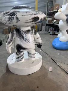 Sculpture de mascotte animale en FRP OEM, faite à la main, résistante aux intempéries, statue de taureau géant de dessin animé pour les espaces publics, les magasins de détail et les expositions - Product Image 6