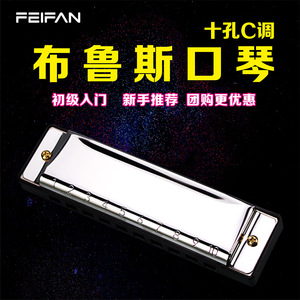 Armónica de Blues Feifan de 10 Orificios en Do Mayor, Color Plateado, para Niños, Estudiantes y Principiantes, Instrumento Musical - Product Image 4
