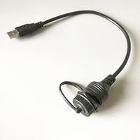 Cable USB impermeable Montaje en panel USB A Cable de extensión macho a hembra Cable de datos con cubierta a prueba de polvo