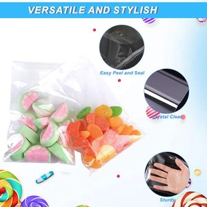 Sacs en cellophane transparents auto-adhésifs 4,5x5,5 pouces, sacs OPP refermables pour emballage de friandises, cadeaux de mariage, lot de 100 - Product Image 4