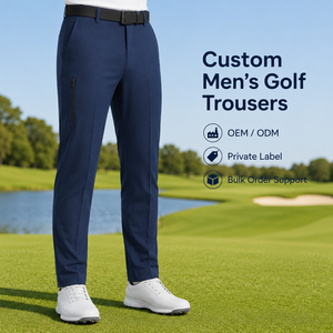 <span class=keywords><strong>Pantaloni</strong></span> da Golf Affusolati Personalizzati da <span class=keywords><strong>Uomo</strong></span> <span class=keywords><strong>con</strong></span> Tasca Verticale <span class=keywords><strong>con</strong></span> Cerniera sulla Coscia, <span class=keywords><strong>Pantaloni</strong></span> Business Casual per Produttori OEM Private Label - Product Image 1