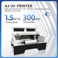 Imprimante à jet d'encre à plat LED UV Crystal 3D Label Flex 30cm format A3, tête d'impression DX7 unique, machine d'impression à l'encre et laminateur