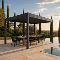 Pergola Bioclimatique en Aluminium à Lames Orientables avec Télécommande et Toit Étanche pour Villa, Jardin, Terrasse Extérieure