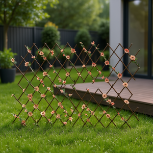 Recinzione Artificiale ZAA con Girasoli 100x200cm, Decorazione da Giardino, Pannello in Legno Moderno per Esterni Ecologico - Product Image 2