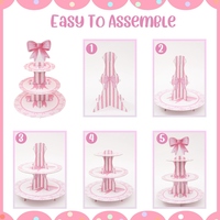 Microstar Réutilisable Arc Cupcake Stand Belle Gâteau Dessert Titulaire Affichage pour Baby Shower Anniversaire Décorations