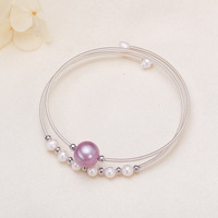 Bracelet double rang en perles d'eau douce Edison, enroulé sur fil, style décontracté, bijoux en perles blanches pour femmes, directement de l'usine