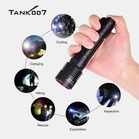 Senter UV TANK007 UV122 Tahan Air, Deteksi Fluoresensi, Lampu Hitam, Lampu Ganda LED, Dapat Diisi Ulang, 365nm