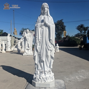 Religious Catholic <b>White</b> Marble Made Mary Holding Jesus TCAMS-456 Mary Holding Jesus TCAMS-456 - Product Image 6