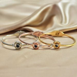 DDA2141 Romantic I Love You Gold <strong>Bracelets</strong> 100 Different Languages I Love You Bangles Valentine's Day Memory <strong>Projection</strong> <strong>Bracelet</strong> - Product Image 3