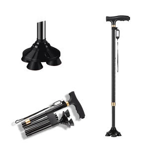 Taşınabilir Hafif Baston Ayarlanabilir Yükseklik Katlanabilir <span class=keywords><strong>LED</strong></span> Işıklı Alüminyum Alaşımlı Yürüme Bastonu Yaşlılar Yetişkinler Erkekler ve Kadınlar için - Product Image 1