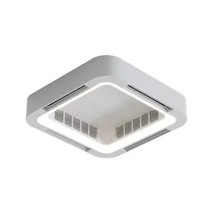 Plafonnier Simple Moderne sans Lame de Plafonnier Ventilateur de Plafond Télécommande Ventilateur Carré Sans Lame LED 90 Or K