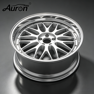 Jante en alliage d'aluminium Auron 5.25x17 Noir brillant avec rayons rouges, 2 pièces moulées, pour la mise à niveau et la rénovation de voitures particulières, vente en gros - Product Image 3