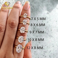 Ovaler Schliff IGI Labor-Gezüchteter Diamantring 0,5Ct 1Ct 1,5Ct 2Ct D VS1 Diamant Solitär Verlobungsring