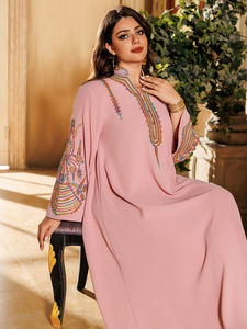 Abito Musulmano Trendy per Donne del Medio Oriente, Stile Dubai <span class=keywords><strong>Aya</strong></span>, Ricamato, Veste Islamica Marocchina Kaftan Ar Ic Jal Iya - Product Image 3